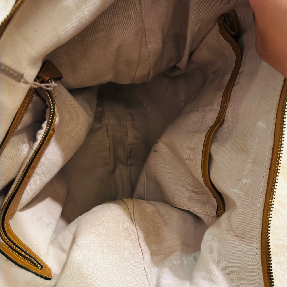 Halston Heritage Tan Pebbled Leather Hobo Bag - Picture 6 of 9